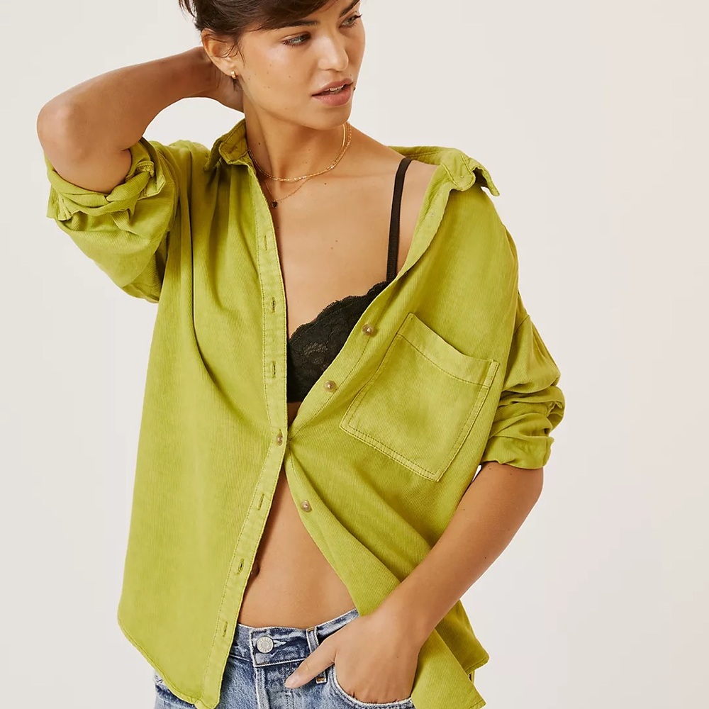 Pilcro Green Button Down Shirt - Anthropologie - Size Small